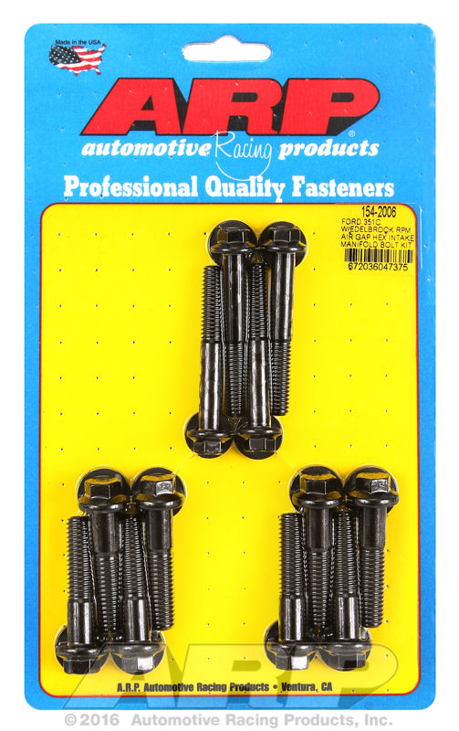 ARP fasteners Intake Manifold Bolt Kit Hex Head, Black Oxide AR154-2006