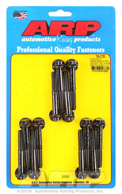 ARP fasteners Intake Manifold Bolt Kit 12-Point Head, Black Oxide AR154-2105