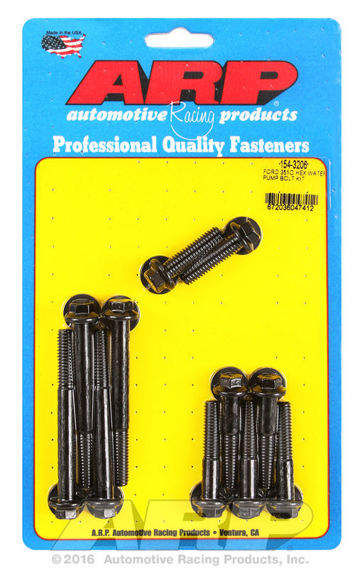 ARP fasteners Water Pump Bolt Kit, Hex Head Black Oxide AR154-3206