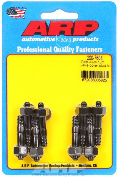 ARP fasteners Valve Cover Stud Kit, Hex Nut Black Oxide AR200-7603