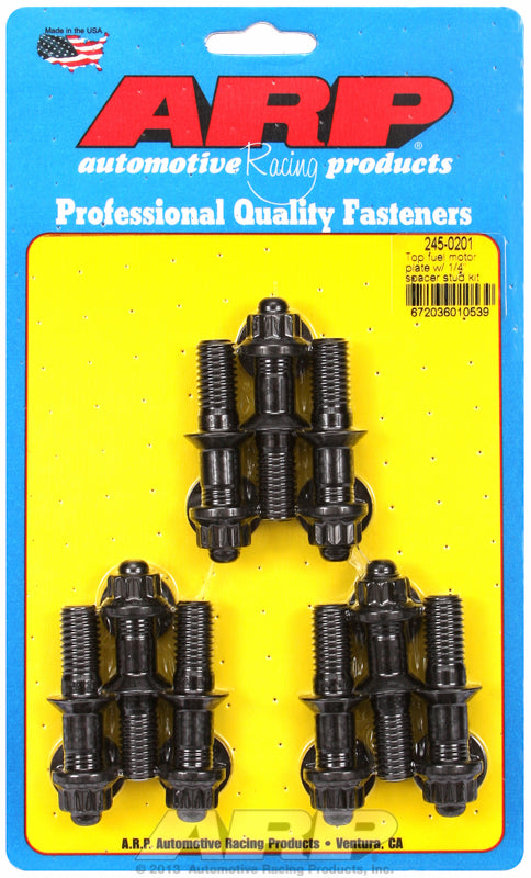 ARP fasteners Bellhousing Stud Kit, 12-Point Nut Black Oxide AR245-0201