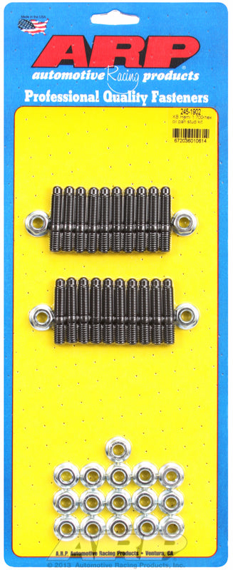 ARP fasteners Oil Pan Stud Kit, Hex Head, Black Oxide, 1.700" UHL AR245-1902