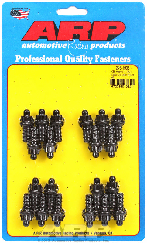 ARP fasteners Oil Pan Stud Kit, 12-Point Black Oxide AR245-1903