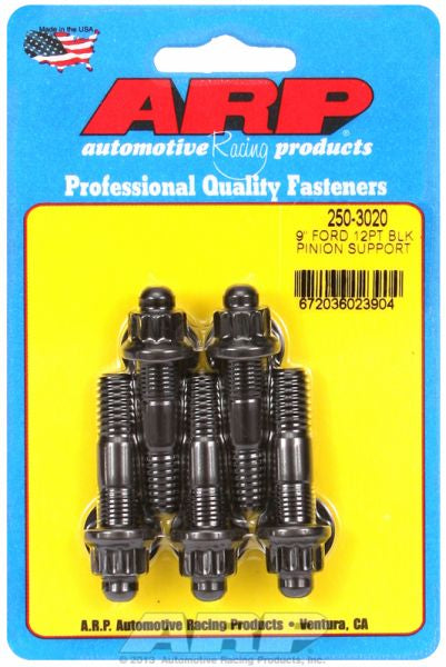 ARP fasteners Pinion Support Stud Kit, 12-Point Nut Black Oxide AR250-3020