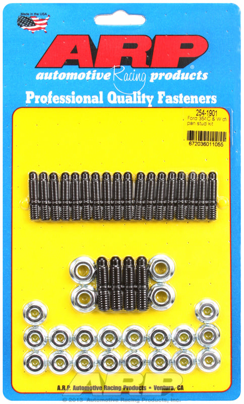 ARP fasteners Oil Pan Stud Kit, Hex Nut Black Oxide AR254-1901