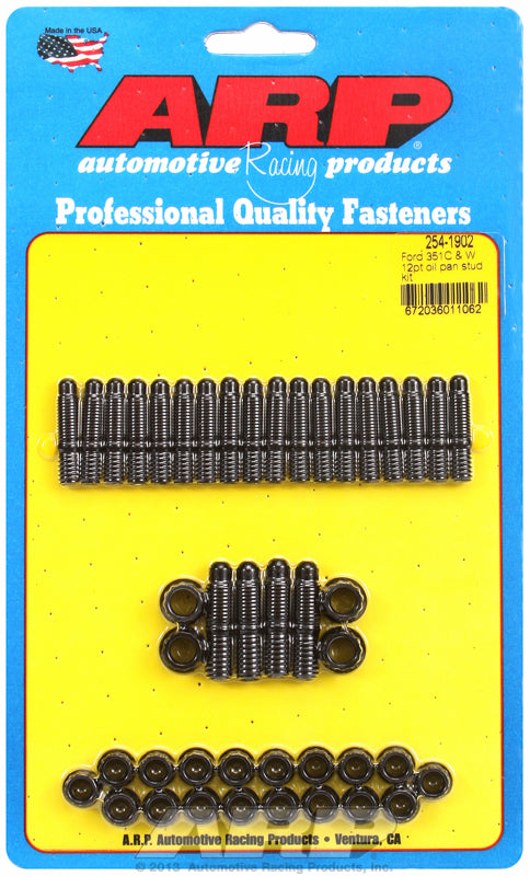 ARP fasteners Oil Pan Stud Kit, 12-Point Nut Black Oxide AR254-1902