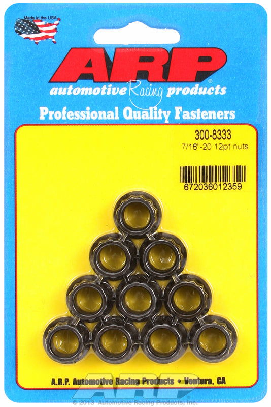 ARP fasteners 12-Point Nut, Chrome Moly Black Oxide AR300-8333