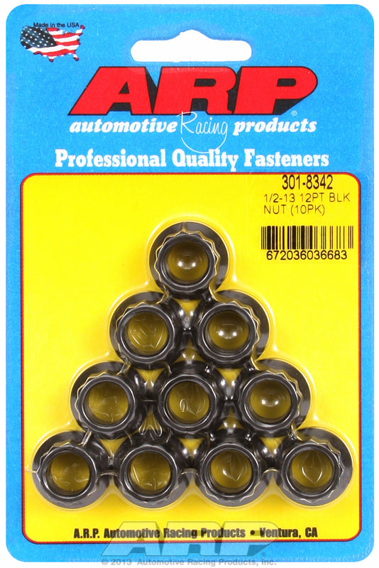 ARP fasteners 12-Point Nut, Chrome Moly Black Oxide AR301-8342