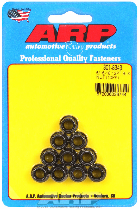 ARP fasteners 12-Point Nut, Chrome Moly Black Oxide AR301-8343