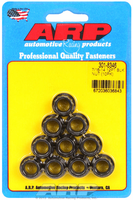 ARP fasteners 12-Point Nut, Chrome Moly Black Oxide AR301-8346