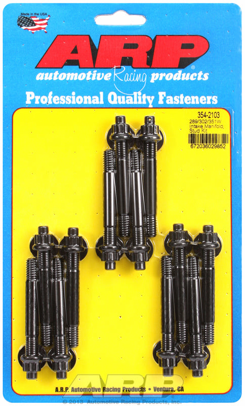 ARP fasteners Intake Manifold Stud Kit, 12-Point Black Oxide AR354-2103