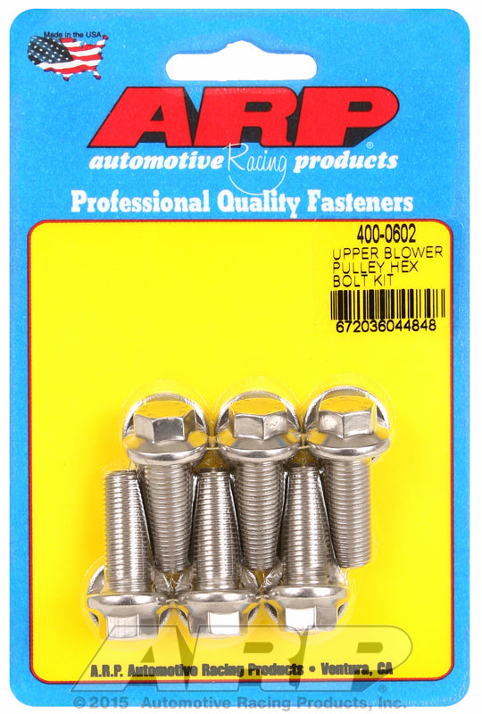 ARP fasteners S/S Blower Pulley Kit, Hex Head AR400-0602