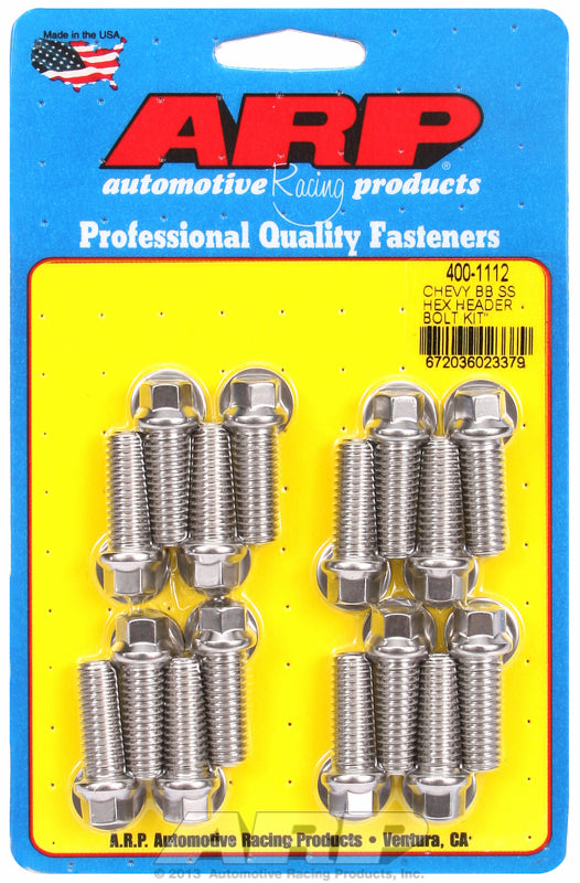 ARP fasteners Exhaust Header Bolt Kit, Hex Head S/S AR400-1112