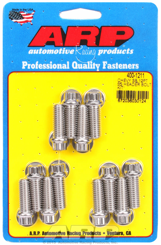 ARP fasteners Exhaust Header Bolt Kit, 12-Point S/S AR400-1211