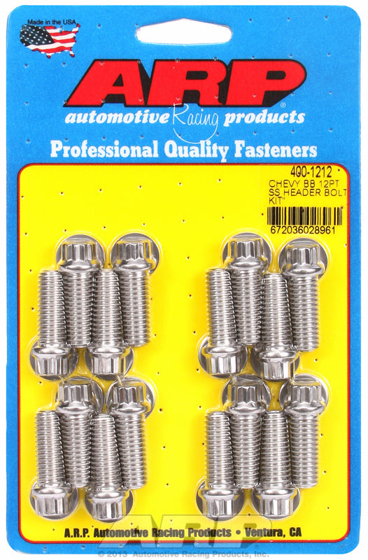 ARP fasteners Exhaust Header Bolt Kit, 12-Point S/S AR400-1212