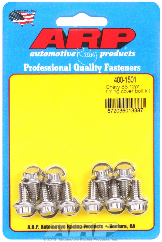 ARP fasteners Timing Cover Bolt Kit, 12-Point Nut S/S AR400-1501