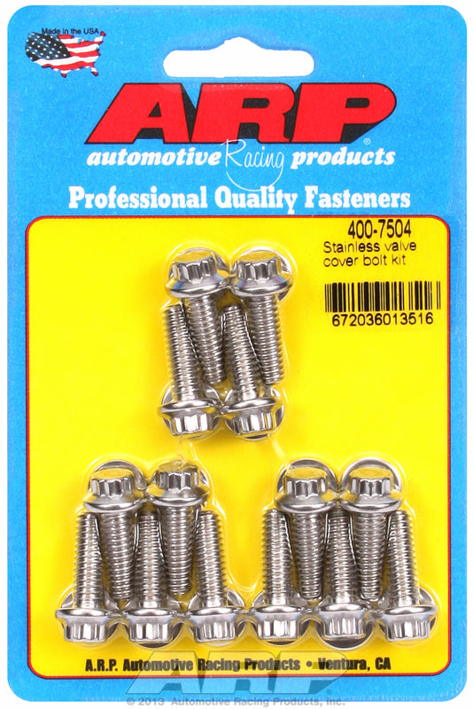 ARP fasteners Valve Cover Bolt Kit, 12-Point Head S/S AR400-7504