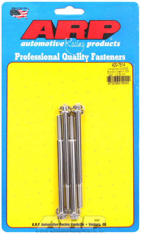 ARP fasteners Valve Cover Bolt Kit, 12-Point Head S/S AR400-7514