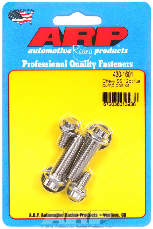 ARP fasteners Fuel Pump Bolt Kit, 12-Point Head S/S AR430-1601