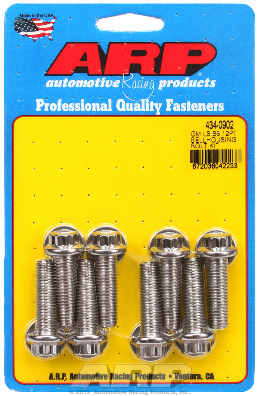 ARP fasteners Bellhousing Bolt Kit, Hex Head S/S AR434-0902