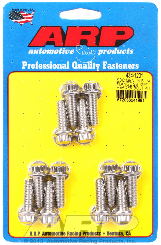 ARP fasteners Exhaust Header Bolt Kit, 12-Point S/S AR434-1201