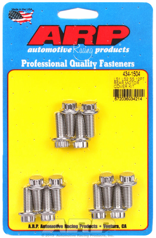 ARP fasteners Rear Motor Cover Bolt Kit, 12-Point Head S/S AR434-1504