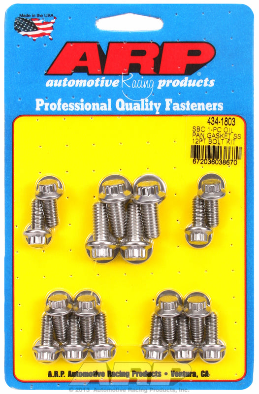 ARP fasteners Oil Pan Bolt Kit, 12-Point S/S AR434-1803