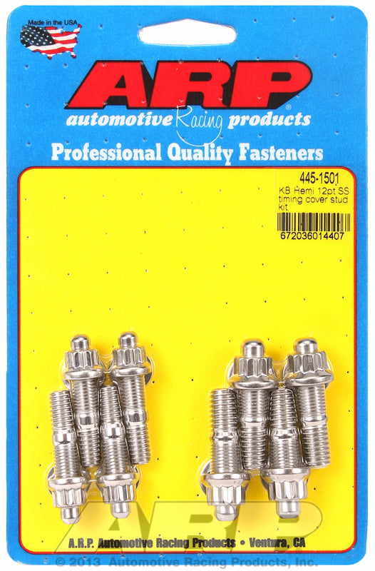 ARP fasteners Timing Cover Stud Kit, 12-Point S/S AR445-1501