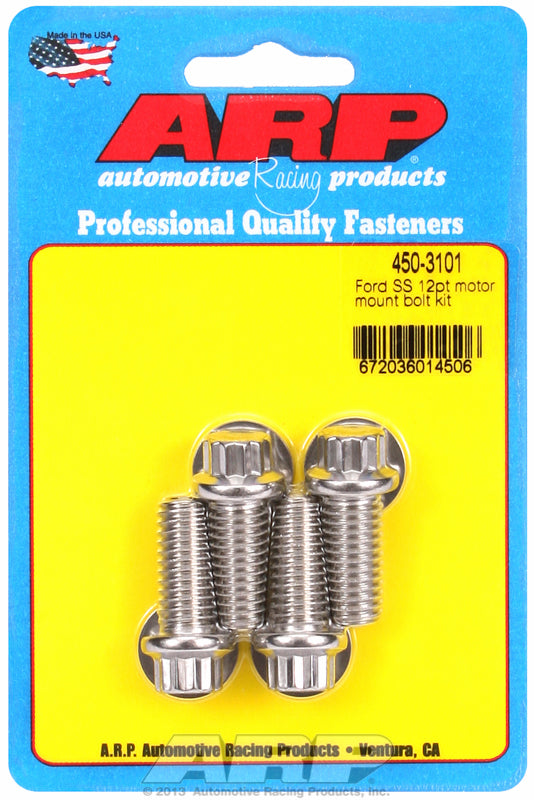 ARP fasteners Motor Mount Bolt Kit, 12-Point Head S/S AR450-3101