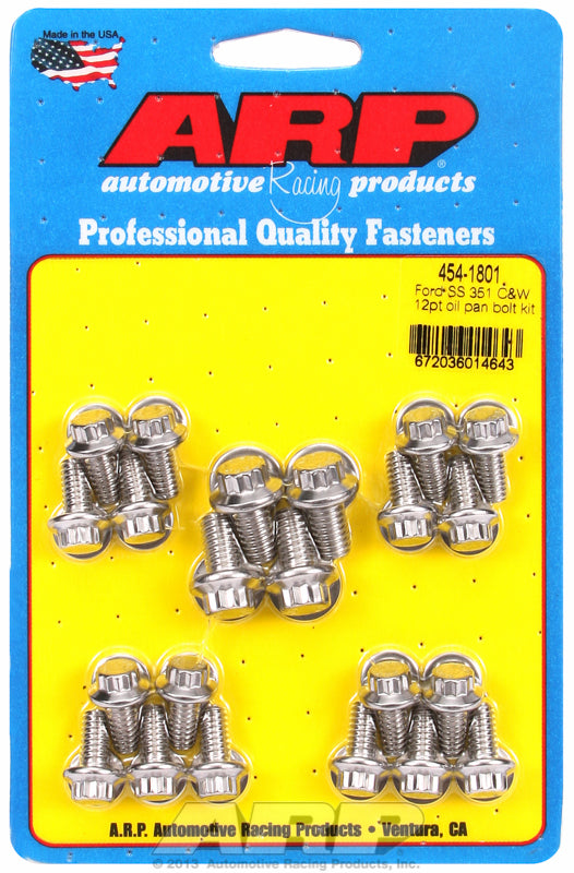 ARP fasteners Oil Pan Bolt Kit, 12-Point S/S AR454-1801