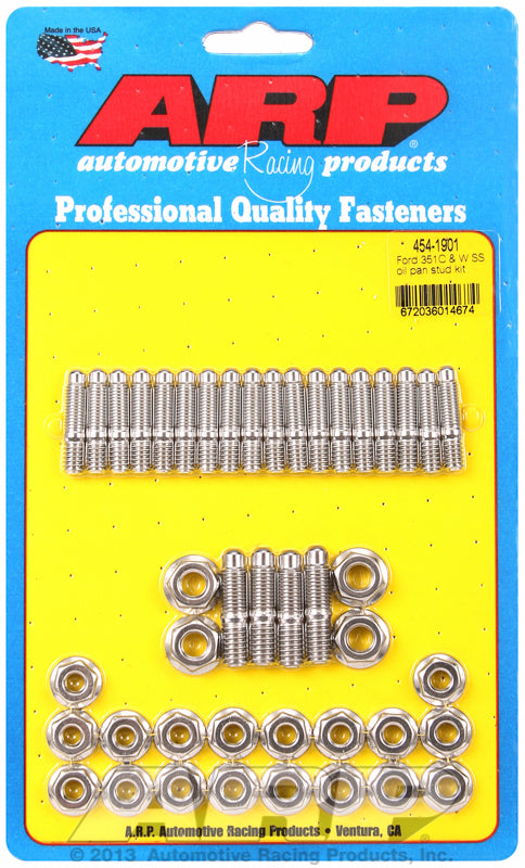 ARP fasteners Oil Pan Stud Kit, Hex Nut S/S AR454-1901