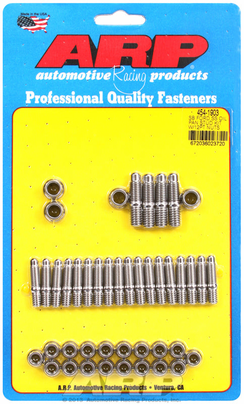 ARP fasteners Oil Pan Stud Kit, 12-Point Nut S/S AR454-1903