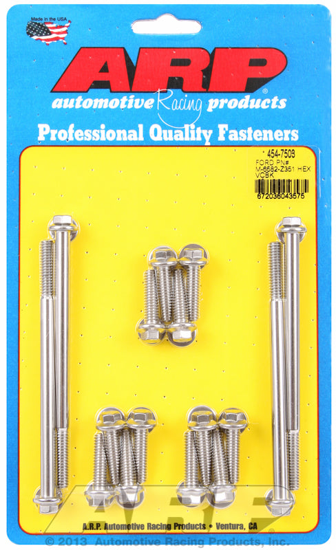 ARP fasteners Valve Cover Bolt Kit, Hex Nut S/S AR454-7503