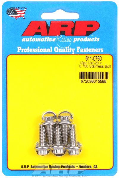 ARP fasteners 5-Pack Bolt Kit, 12-Point Head S/S AR611-0750