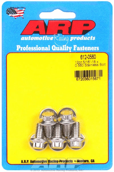 ARP fasteners 5-Pack Bolt Kit, 12-Point Head S/S AR612-0560