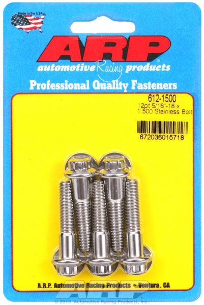 ARP fasteners 5-Pack Bolt Kit, 12-Point Head S/S AR612-1500