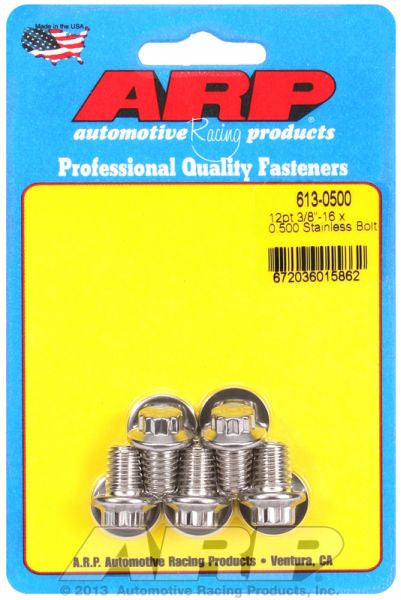 ARP fasteners 5-Pack Bolt Kit, 12-Point Head S/S AR613-0500