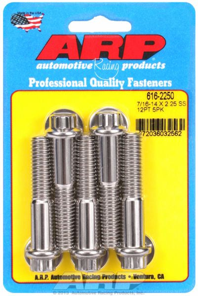 ARP fasteners 5-Pack Bolt Kit, 12-Point Head S/S AR616-2250