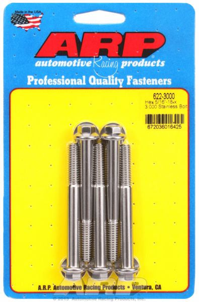 ARP fasteners 5-Pack Bolt Kit, Hex Head S/S AR622-3000