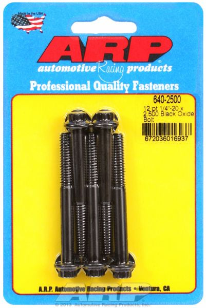 ARP fasteners 5-Pack Bolt Kit, 12-Point Head Black Oxide AR640-2500