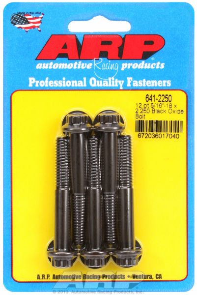 ARP fasteners 5-Pack Bolt Kit, 12-Point Head Black Oxide AR641-2250