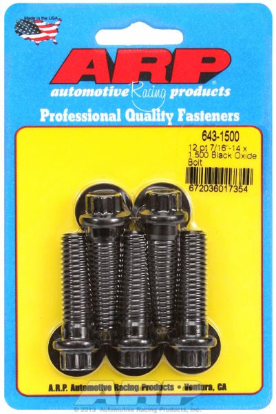 ARP fasteners 5-Pack Bolt Kit, 12-Point Head Black Oxide AR643-1500