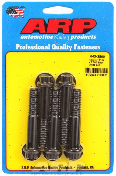 ARP fasteners 5-Pack Bolt Kit, 12-Point Head Black Oxide AR643-2500