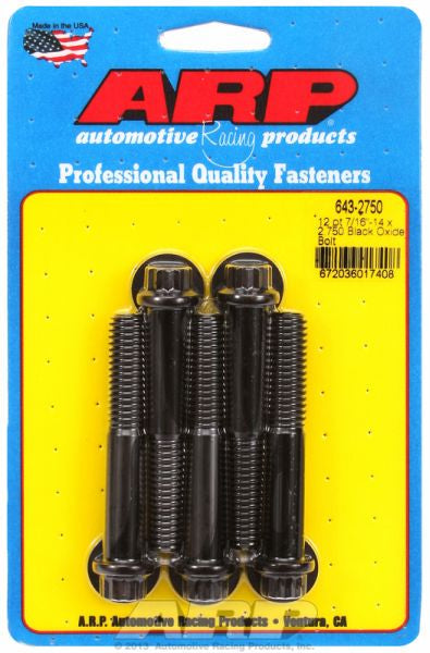 ARP fasteners 5-Pack Bolt Kit, 12-Point Head Black Oxide AR643-2750