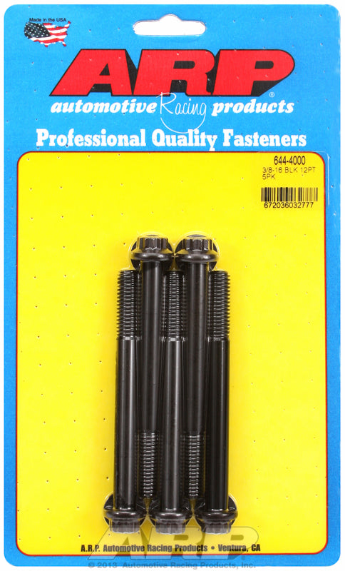 ARP fasteners 5-Pack Bolt Kit, 12-Point Head Black Oxide AR644-4000