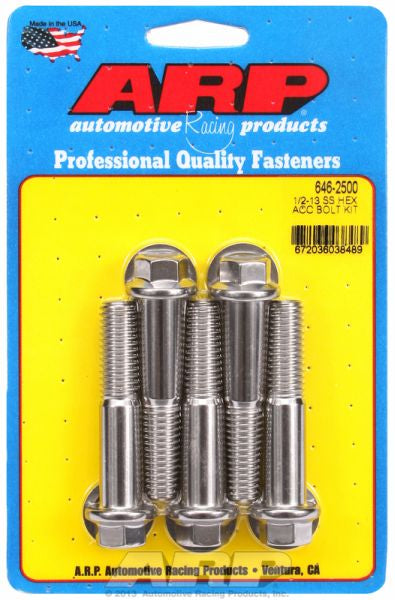 SS HEX BOLTS 1/2" UNC x 2.50" ARP fasteners