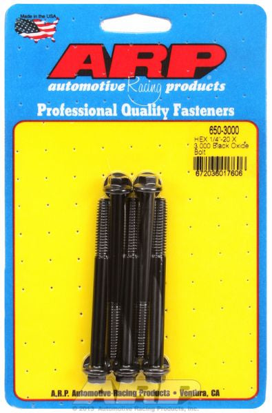 ARP fasteners 5-Pack Bolt Kit, Hex Head Black Oxide AR650-3000