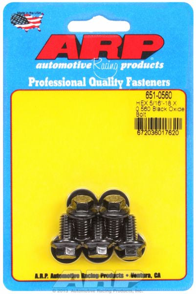 ARP fasteners 5-Pack Bolt Kit, Hex Head Black Oxide AR651-0560