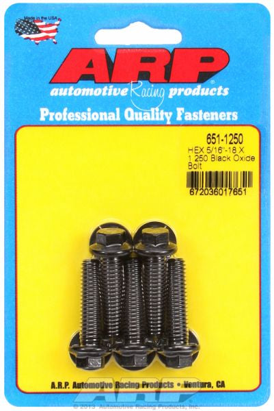 ARP fasteners 5-Pack Bolt Kit, Hex Head Black Oxide AR651-1250