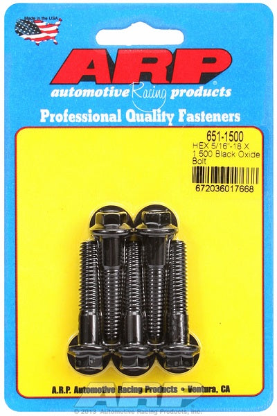 ARP fasteners 5-Pack Bolt Kit, Hex Head Black Oxide AR651-1500